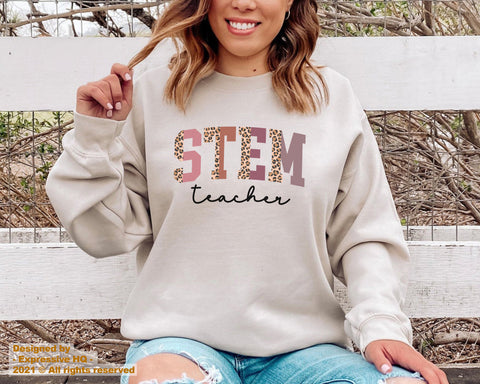 Image of STEM Teacher, STEM Teacher Sweater, Science Technology Engineering Math Teacher Crewneck, Stem Teacher Gift, Specials Teacher Sweatshirt