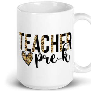 Pre K Teacher Mug, Teacher Cheetah, Pre-K Teacher, Teaching Mugs, Teacher Team, Team Teaching Coffee Mug, Back to School, Teach Ceramic Mug