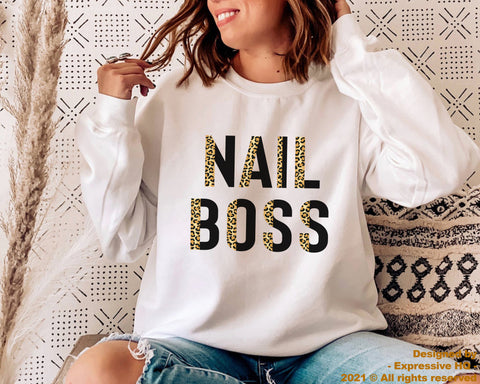 Image of Nail Boss Sweater, Gift For Nail Tech, Nail Technician Sweatshirt, Nail Artist Hoodie, Manicurist Pullover, Gift For Manicurist, Pedicurist