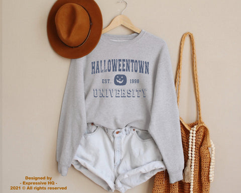 Image of HalloweenTown University Sweater, Cute Fall Halloween Sweatshirt